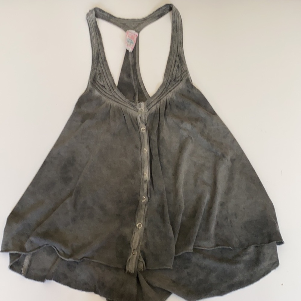 Free people gray racer back tank top